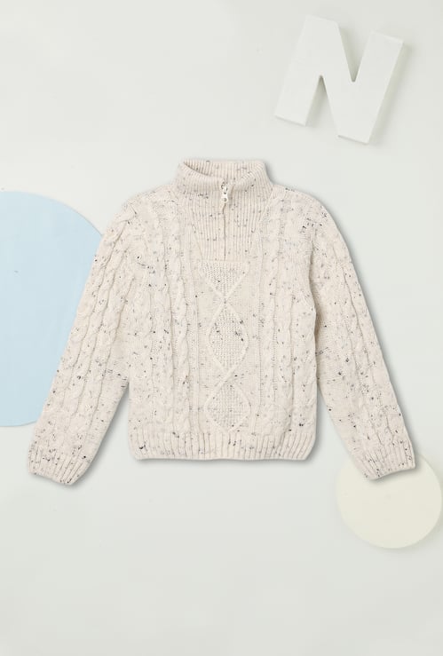 Boys Neppy Cable Knit Sweater