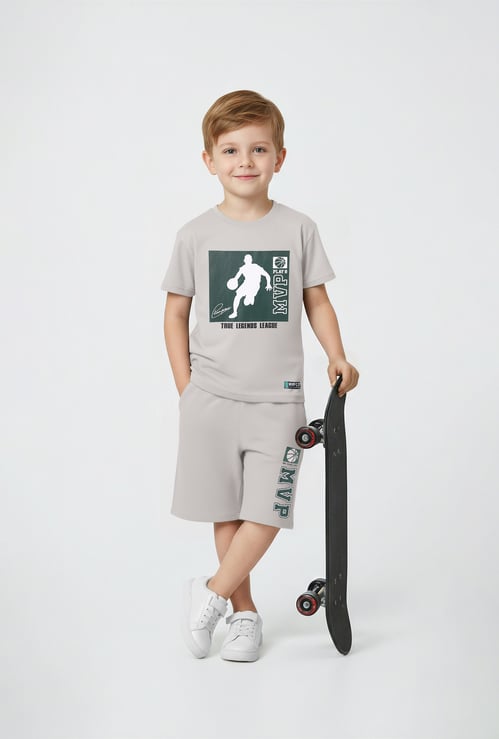 Boys Printed Shorts Set