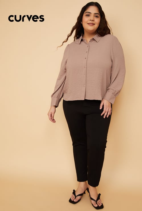 Women Textured Shirt Style Top