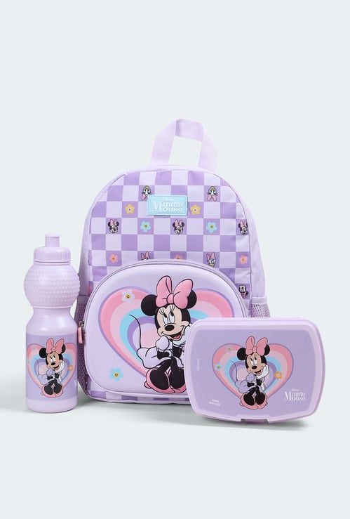 Girls Minnie Backpack with Lunchbox & Bottle