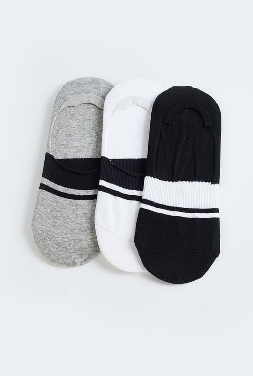 Men Striped No Show Socks - Pack of 3