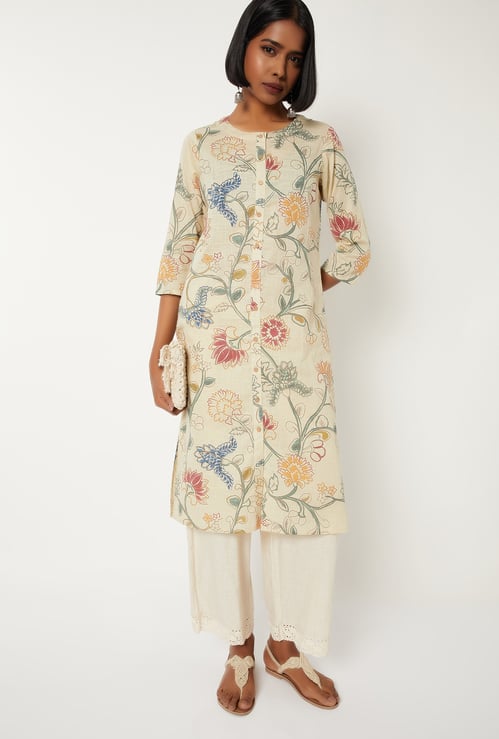 Women Floral Print Straight Kurta
