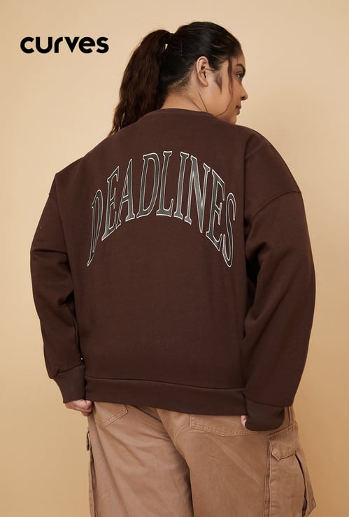 Women Printed Boxy Fit Sweatshirt
