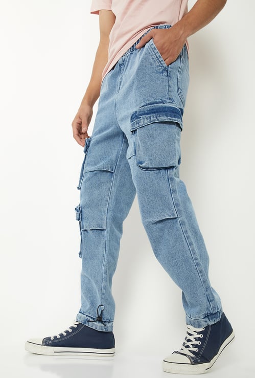 Boys Washed Cargo Parachute Jeans