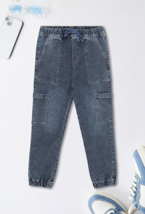 Boys Washed Denim Joggers