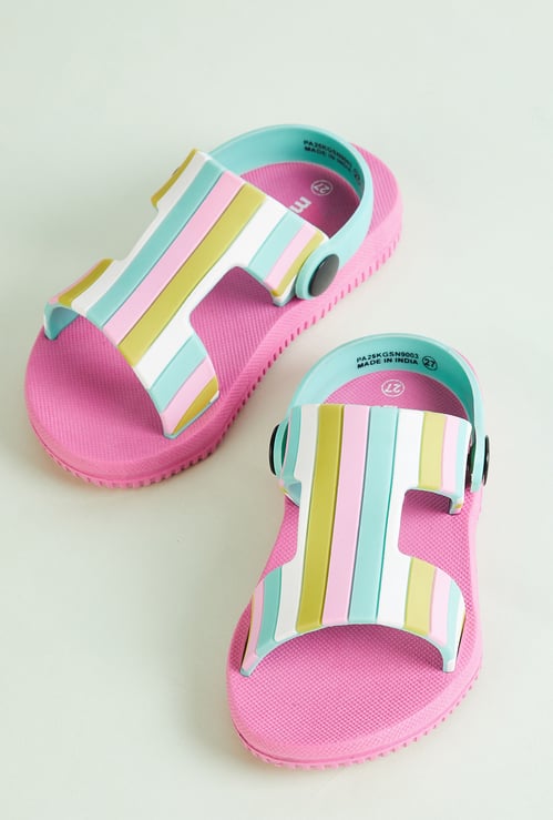 Girls Striped Sandals