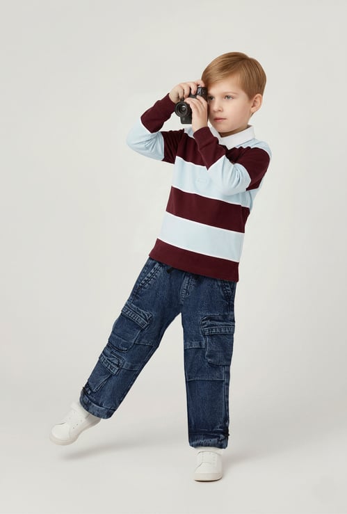 Boys Striped Polo T-shirt
