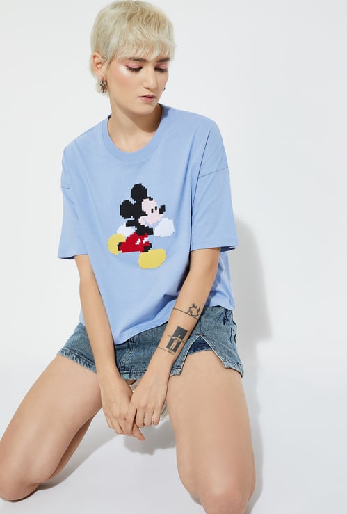 ALAYA F x URB_N Women Mickey Embroidered T-shirt