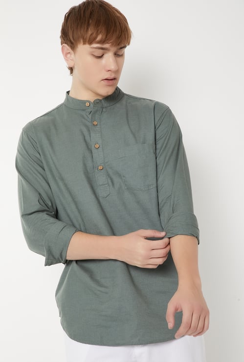 Men Solid Short Kurta