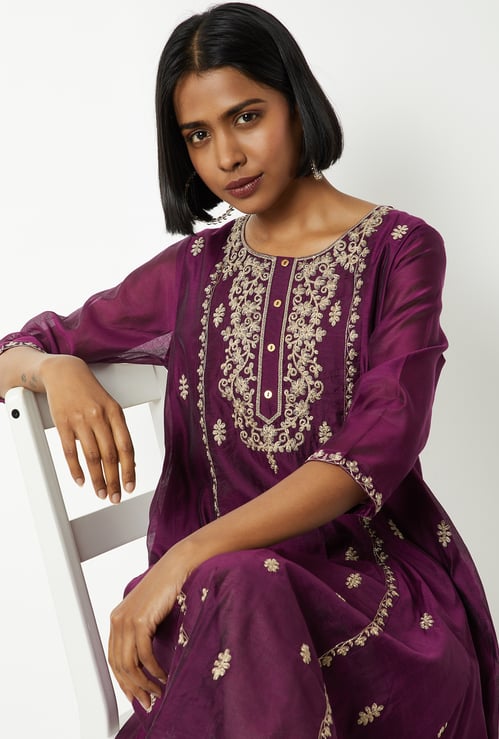 Women Embroidered A-line Kurta