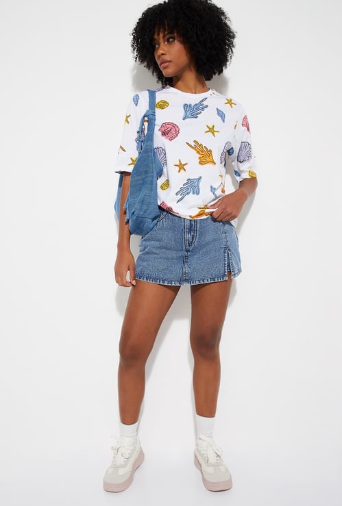 ALAYA F x URB_N Women Printed Relaxed Fit T-shirt