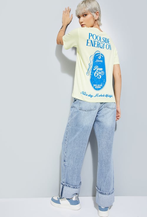 ALAYA F x URB_N Women Printed Relaxed Fit T-shirt
