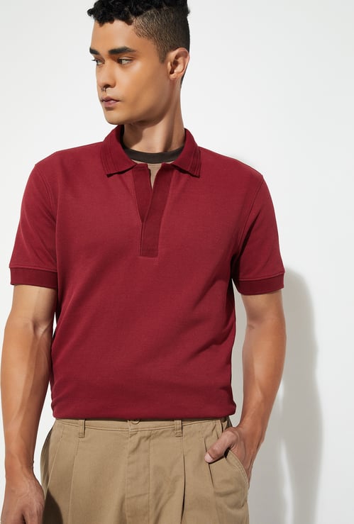 URB_N Men Solid Johnny Collar T-shirt