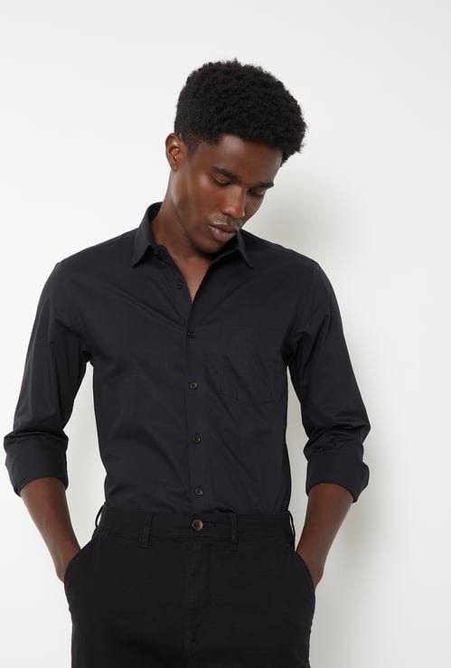 Men Dobby Slim Fit Shirt
