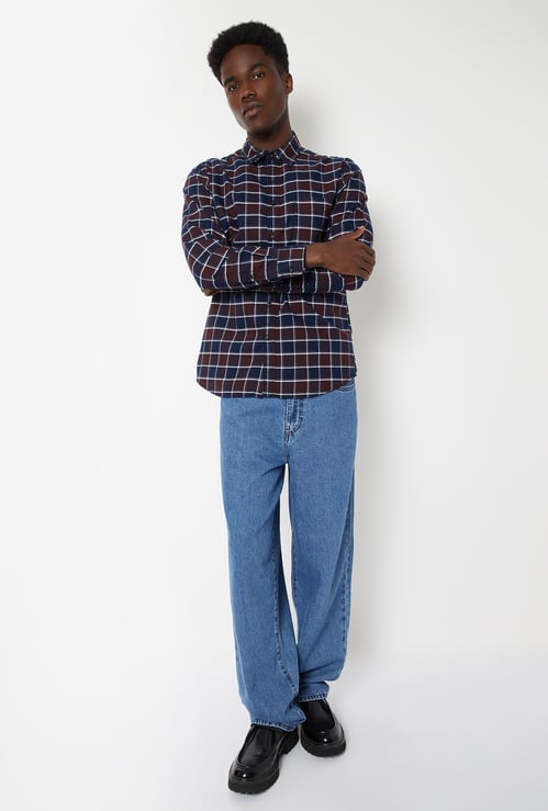 Men Checked Slim Fit Shirt