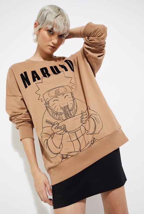 ALAYA F x URB_N Women Naruto Print Oversized Sweatshirt