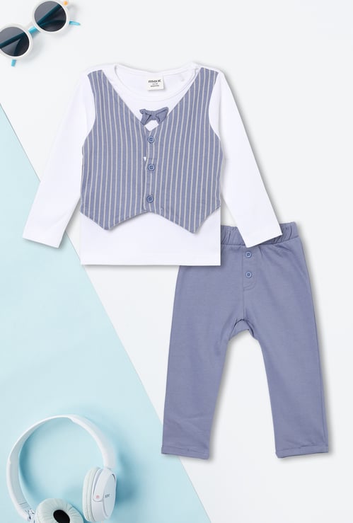 Boys Striped Trousers Set