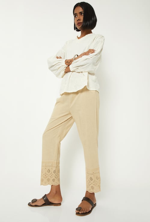 Women Embroidered Straight Pants