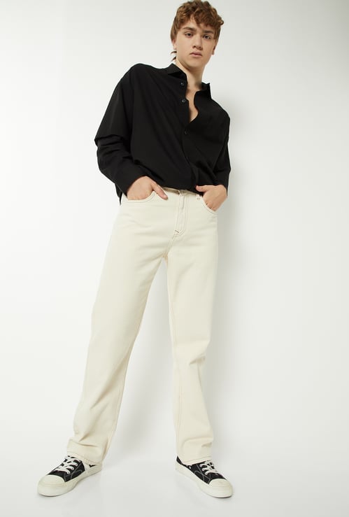 Men Solid Straight Fit Jeans