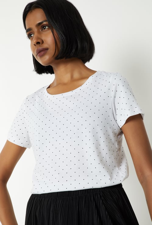 Women Polka Dot Print T-shirt