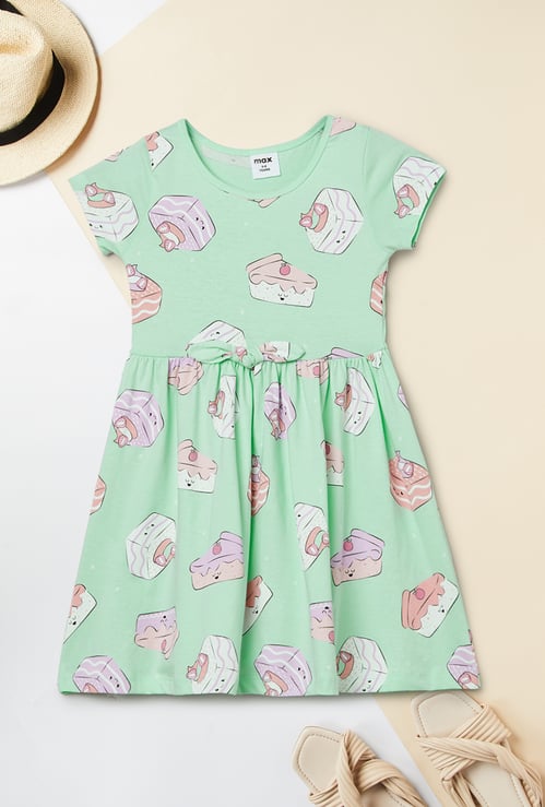 Girls Printed A-line Dress