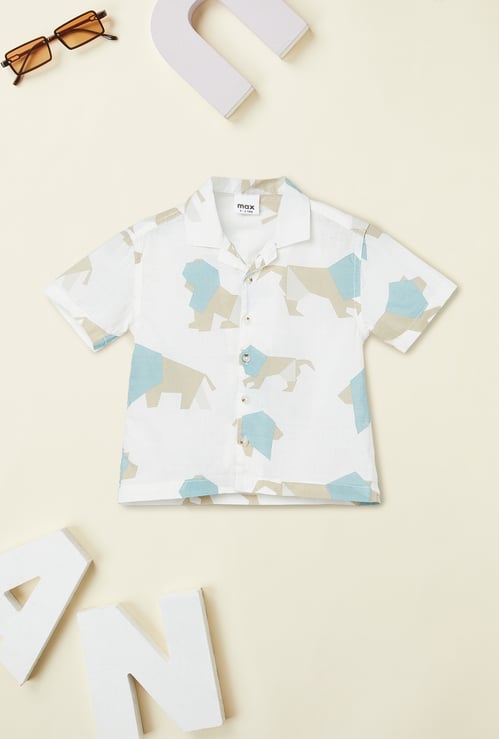 Boys Printed Oversized Resort Shirt