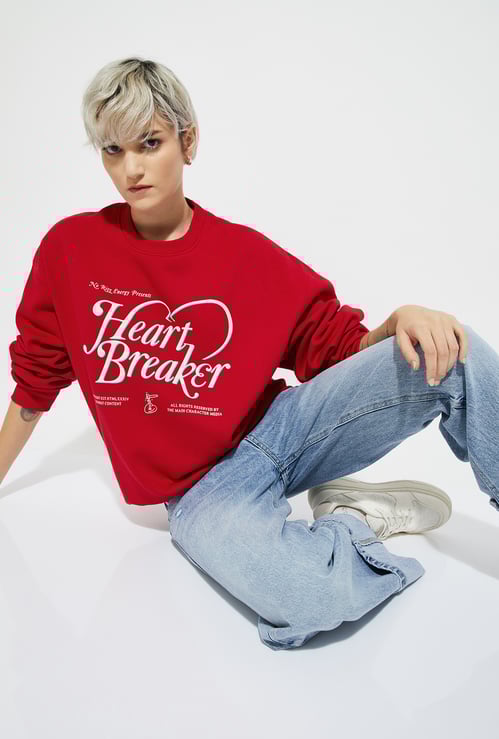 ALAYA F x URB_N Women Printed Oversized Sweatshirt