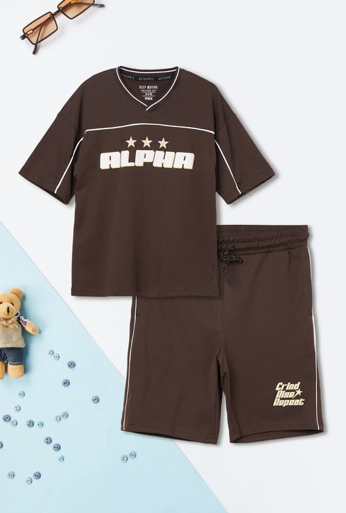Boys Printed Shorts Set