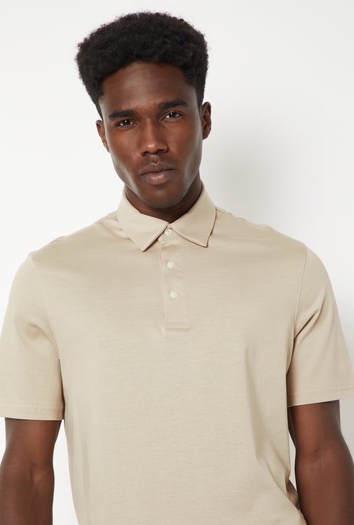Men Solid Polo T-shirt