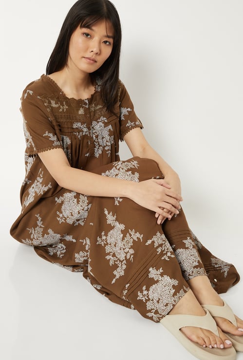Women Printed Night Gown