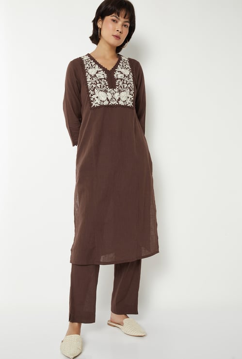 Women Yoke Embroidered Co-ords Set