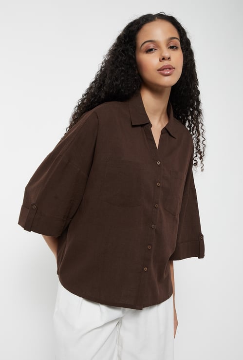 Women Solid Shirt Top