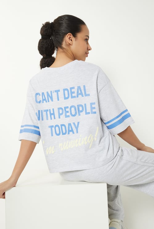 Women Printed Boxy Fit Sports T-shirt