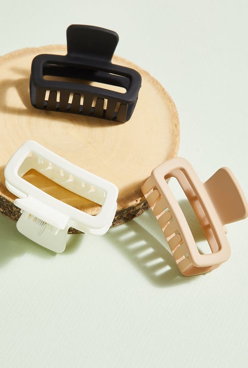 Women Solid Claw Clips - Pack of 3