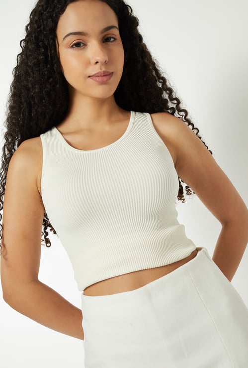 Women Ribbed Sports Tank Top