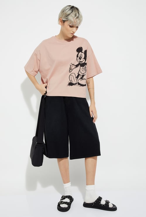 ALAYA F x URB_N Women Mickey Printed Boxy Fit T-shirt
