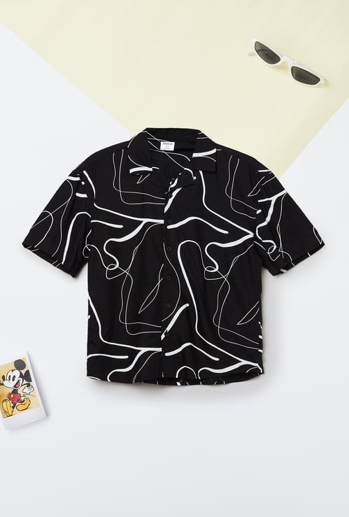 Boys Printed Oversized Resort Shirt