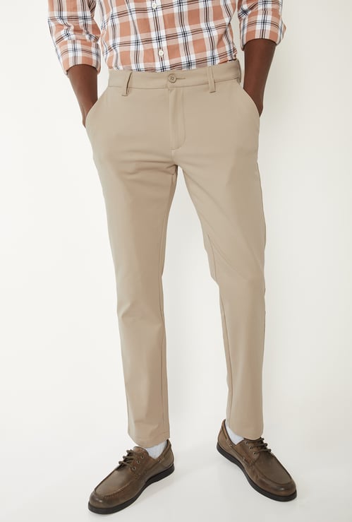 Men Solid Slim Fit Trousers