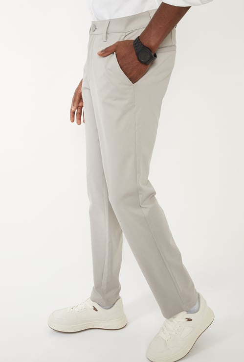 Men Solid Slim Fit Trousers