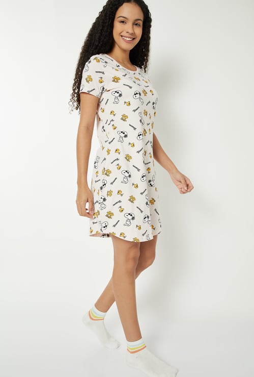 Women Peanut Print Chemise