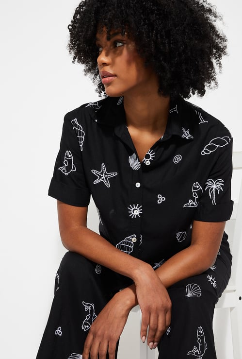 ALAYA F x URB_N Women Embroidered Shirt