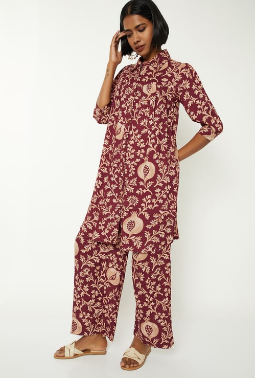 Women Floral Print Straight Kurta Set