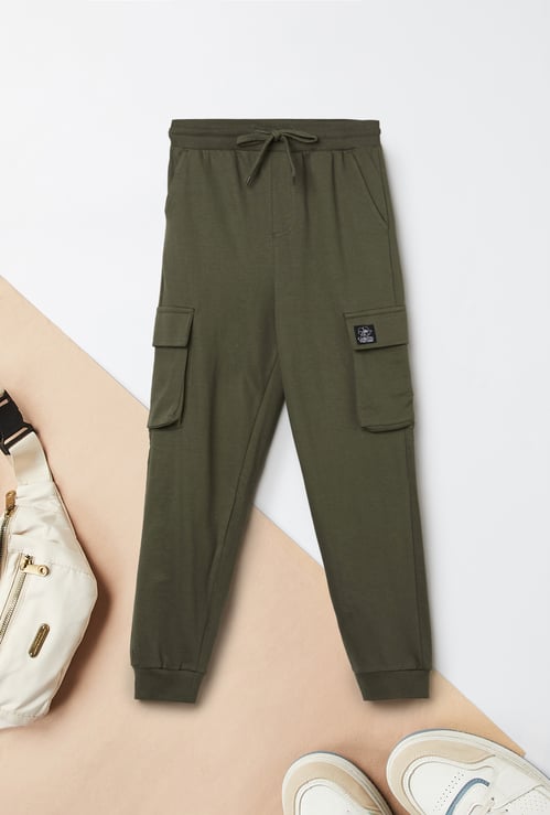 Boys Solid Elasticated Cargos