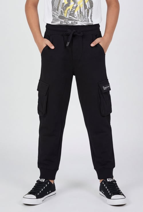 Boys Solid Cargo Joggers