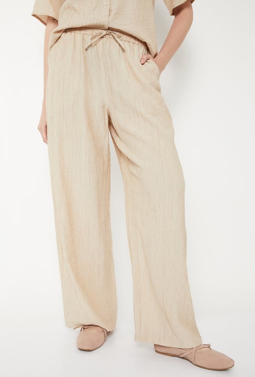 Women Textured Relaxed Fit Trousers