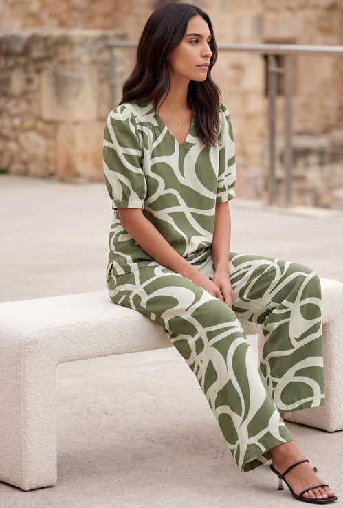 Women Printed Loose Fit Trousers