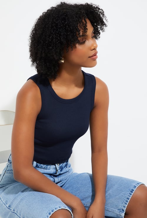ALAYA F x URB_N Women Ribbed Crop Tank Top
