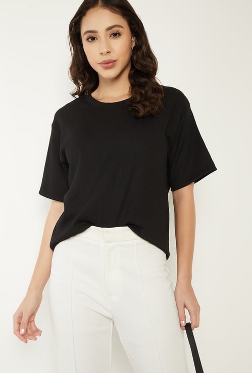 Women Textured T-shirt