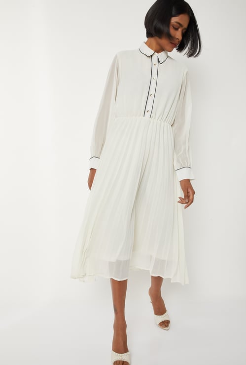 Women Pleated A-Line Dress