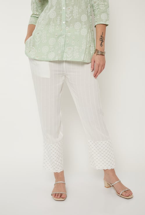 Women Embroidered Straight Pants